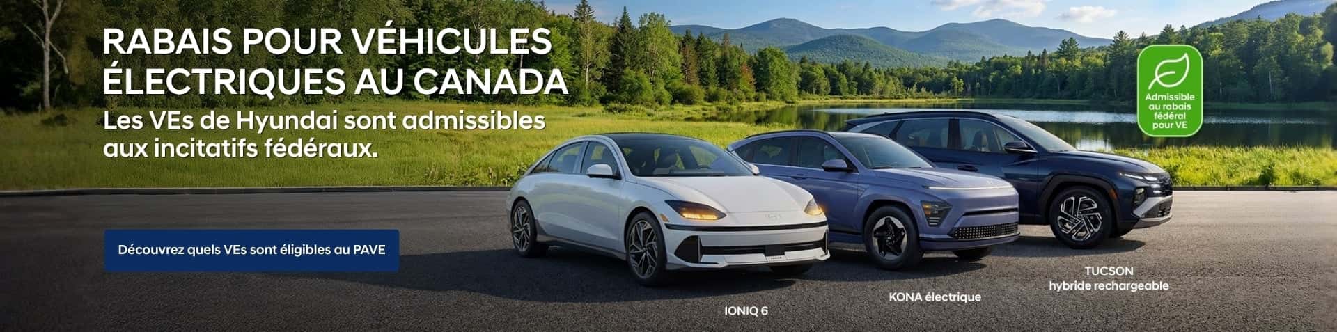 Profitez des rabais canadiens sur les véhicules électriques chez Brossard Hyundai.