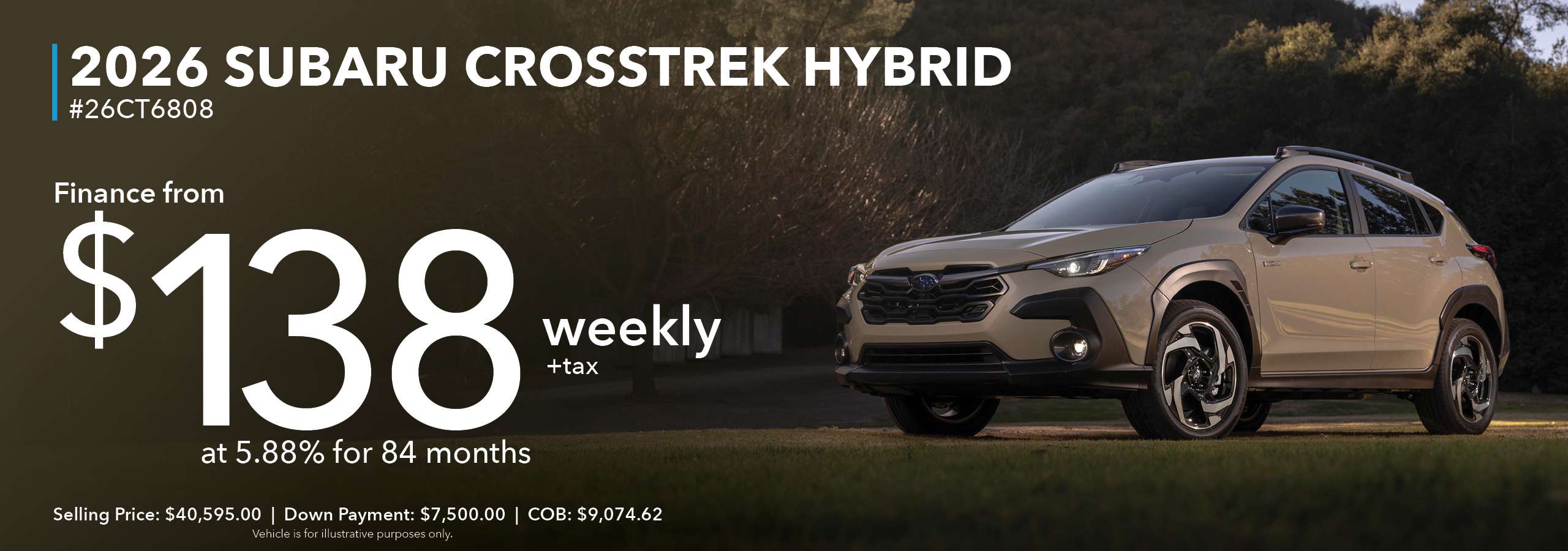 2026 Subaru Crosstrek Hybrid from $138 weekly + tax 