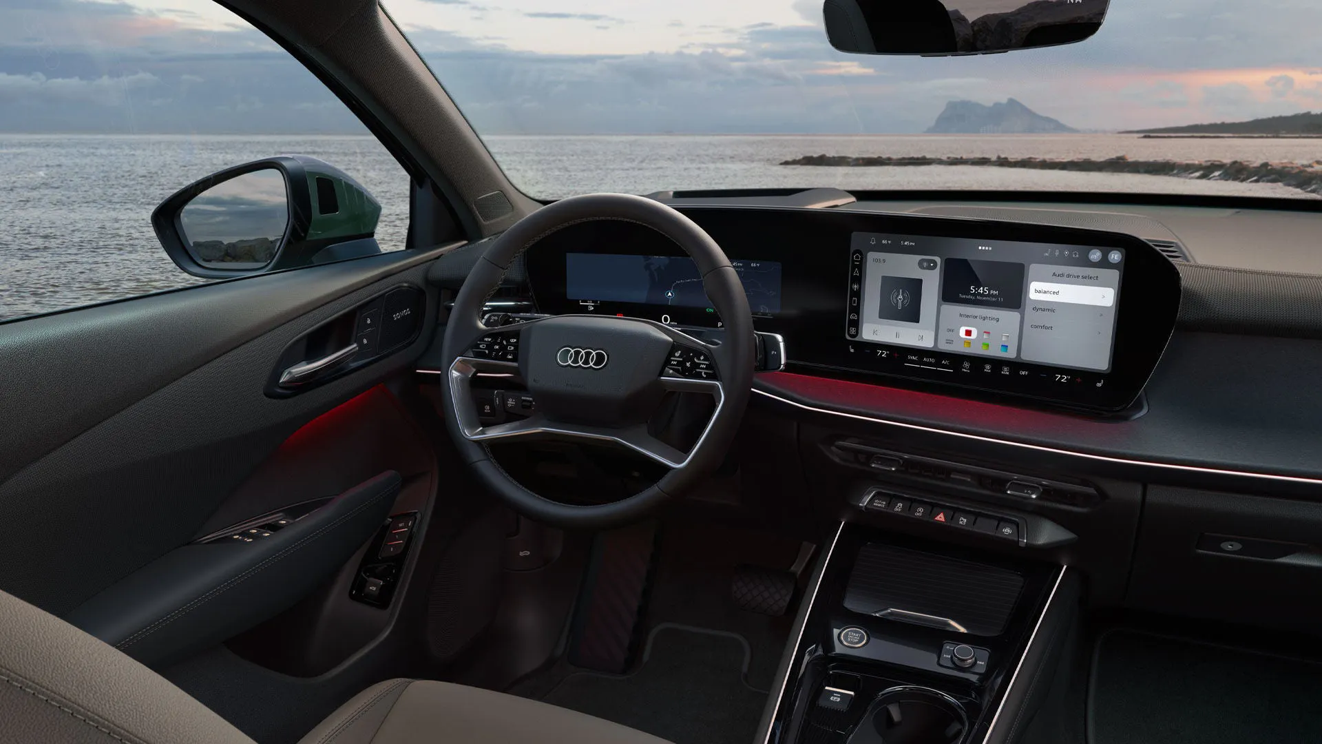 Interior view of the cockpit in the Audi 2026 Q3.