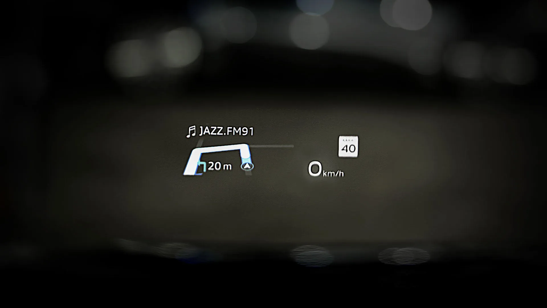 Image of the augmented reality head-up display in the driver’s side line-of-sight.