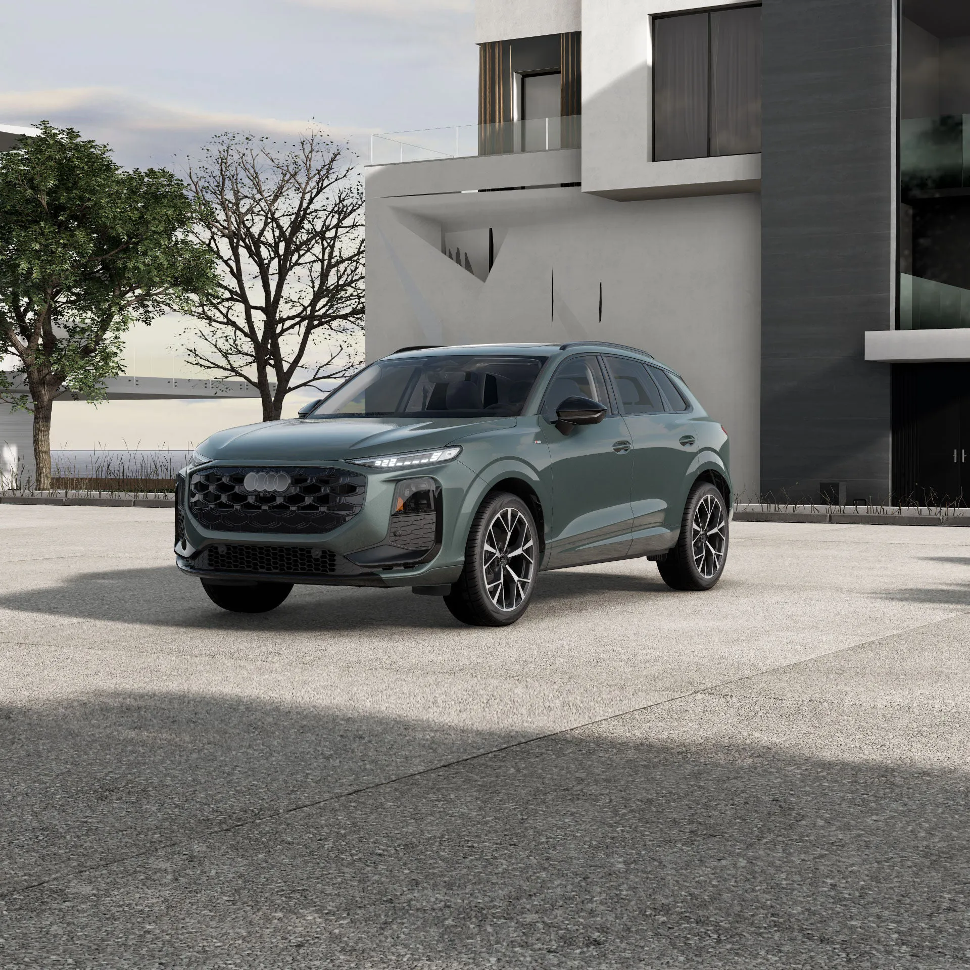 Front 3/4 view of the Audi 2026 Q3.