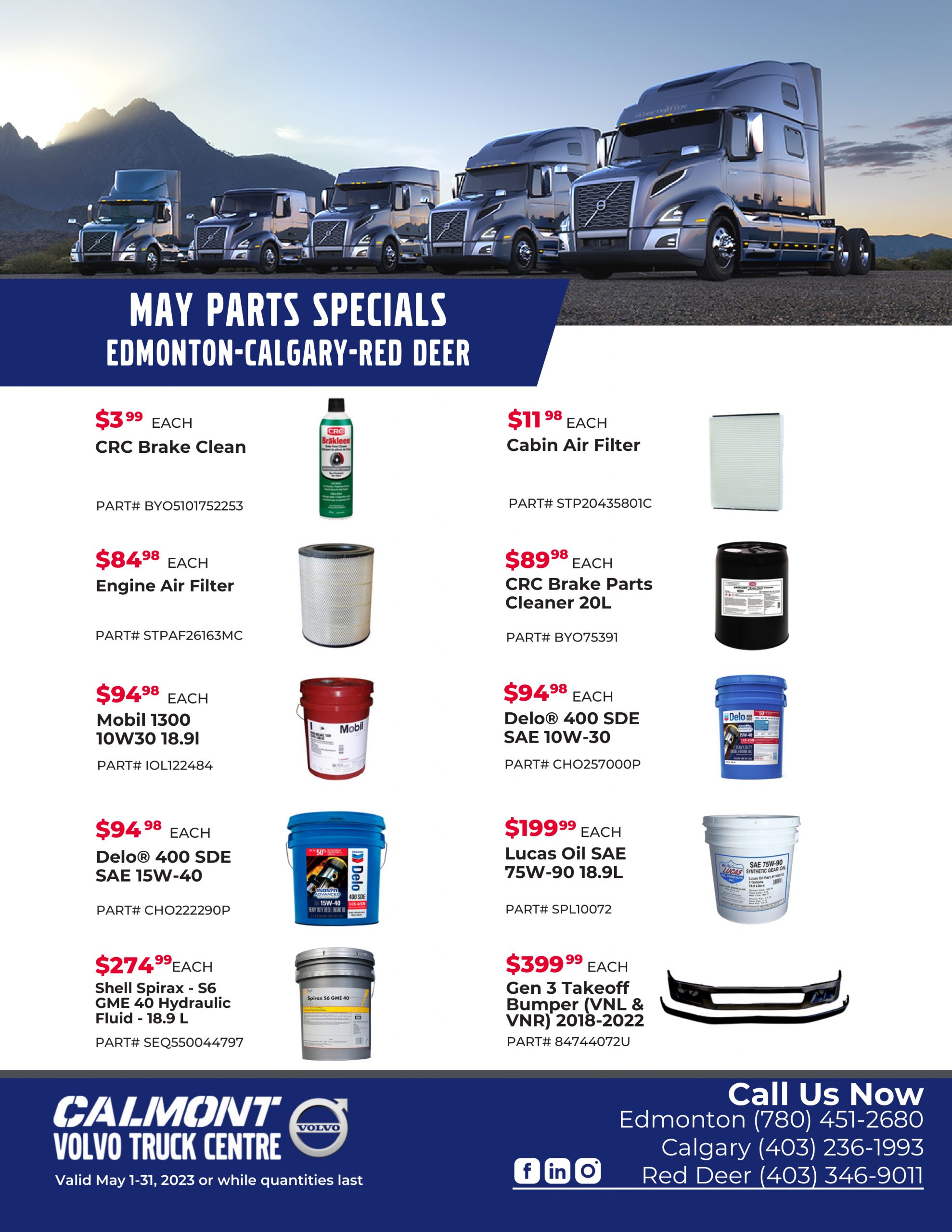 Calgary Parts Specials Calmont Truck Centre