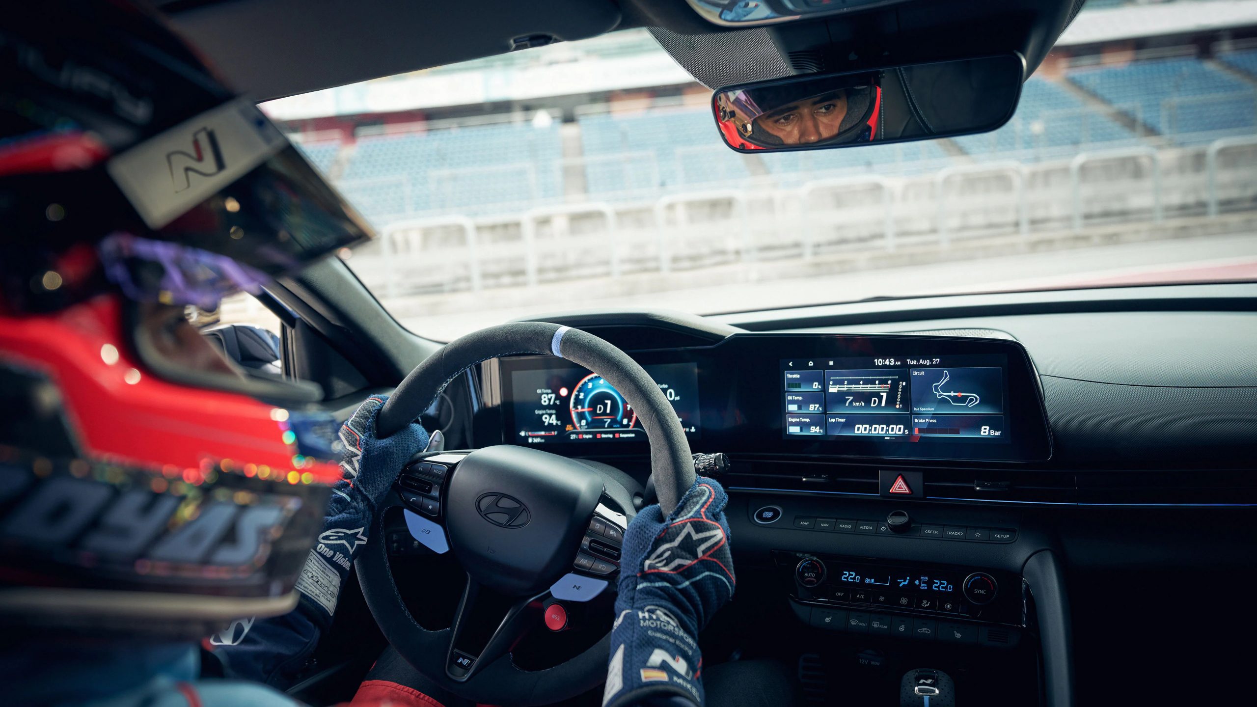 Alcantara N Performance steering wheel with 12 o’clock marker