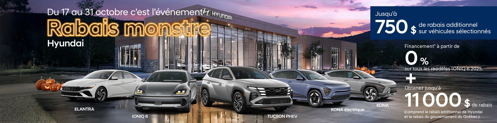 Rabais Monstres à Brossard! Économisez jusqu'à 11 000$ sur l'IONIQ 6 + 0% financement et 750$ boni. Les meilleures offres de la Rive-Sud sont ici!