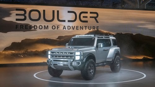 Hyundai Boulder Concept on stage at the 2026 New York International Auto Show
