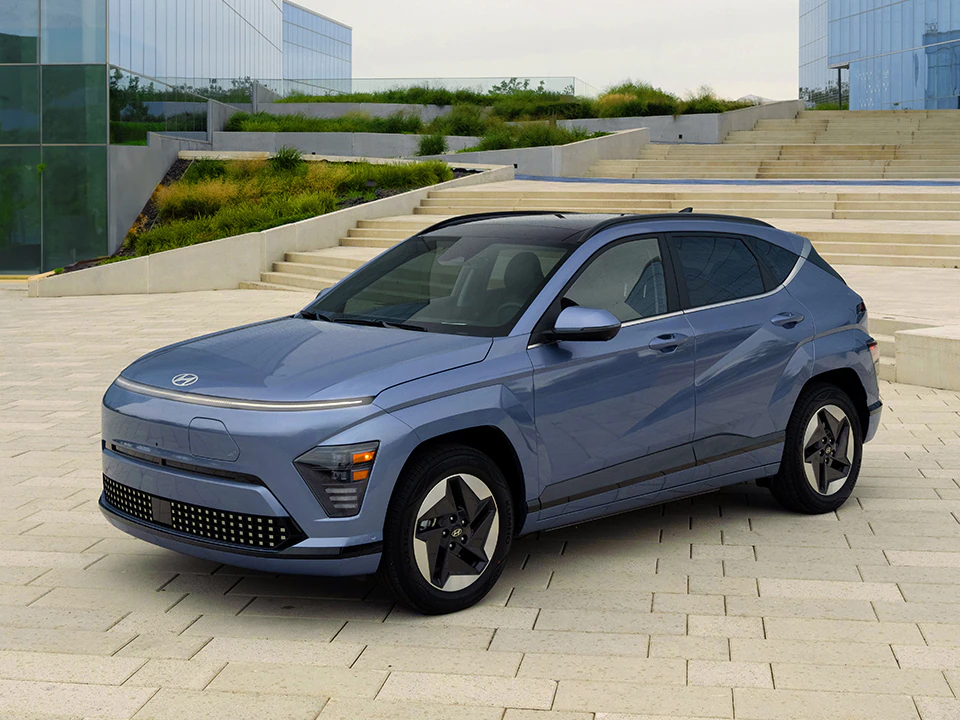 Side exterior view of Hyundai KONA Electric